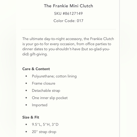 Anthropologie NWT The Frankie Mini Clutch - Picture 4 of 4